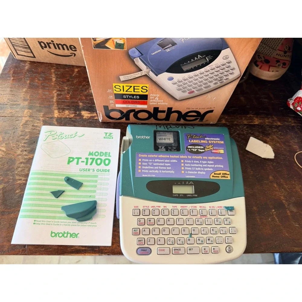 Brother P-Touch PT-1800-1810 Thermal Label Printer Tested Original Box Manual